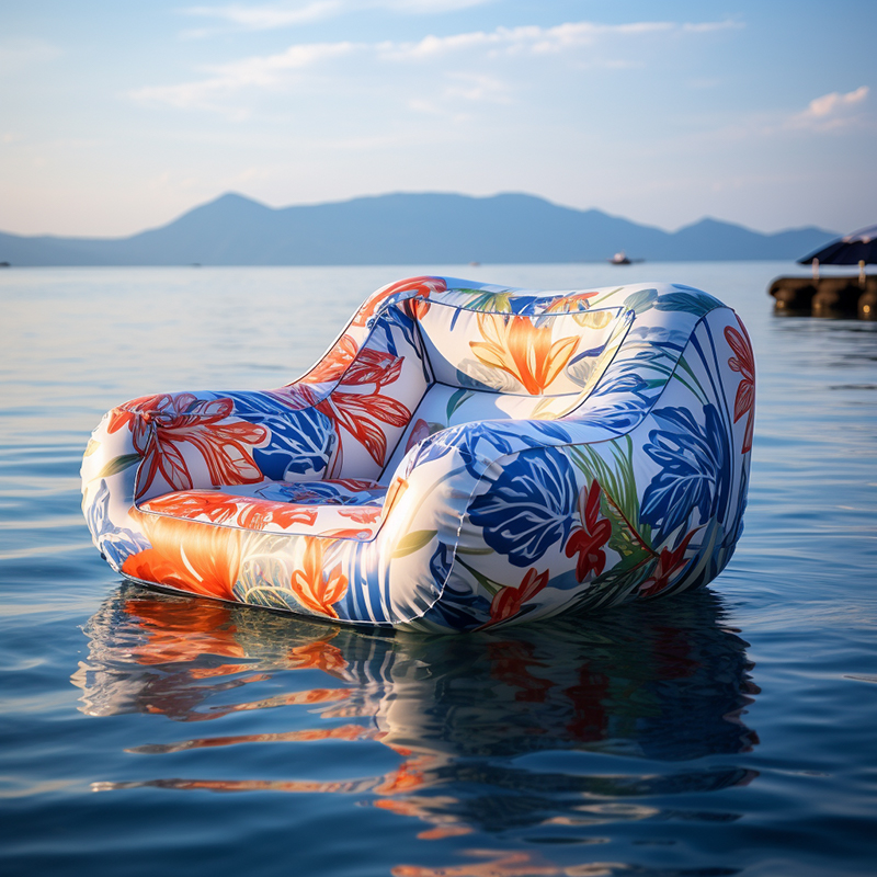 Floral Serenity Inflatable Patio Lounge Chair